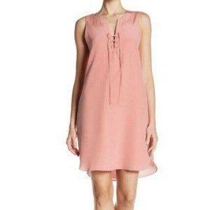 Amanda Uprichard Michaela Lace Up Shift Dress Peach Size L